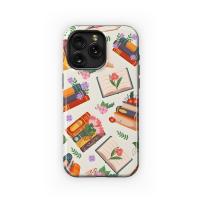 Books and Blossoms Pattern Phone Case iPhone Samsung Cover Pixel 5414 - Image 1