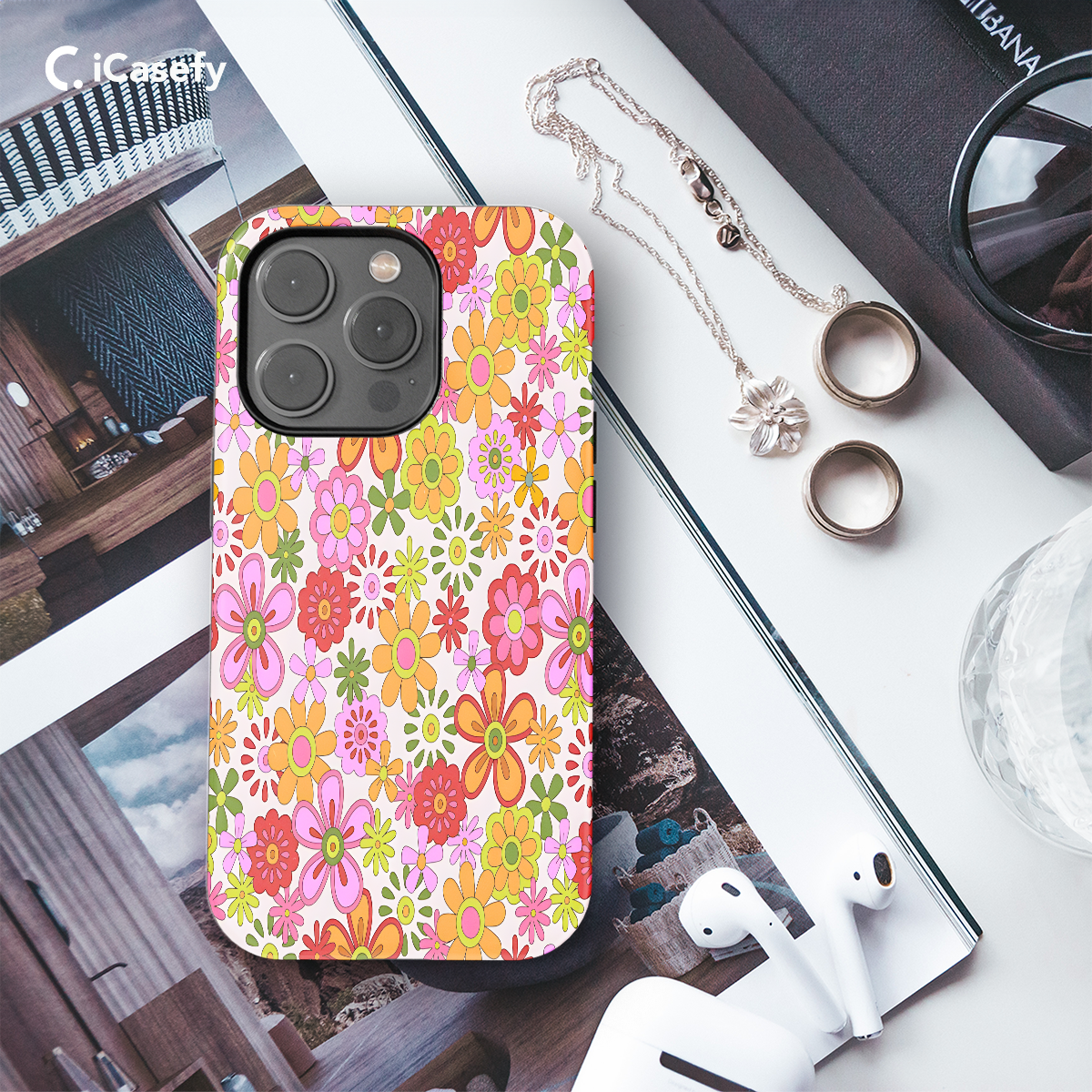 Botanical Psychedelic Groovy Floral Phone Case iPhone Samsung Cover Pixel 1108 - Image 3