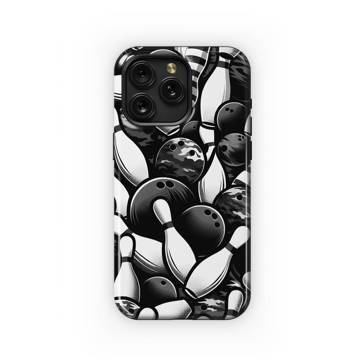 Bowling Balls and Pins Camouflage Phone Case iPhone Samsung Cover Pixel 3434 - Image 1