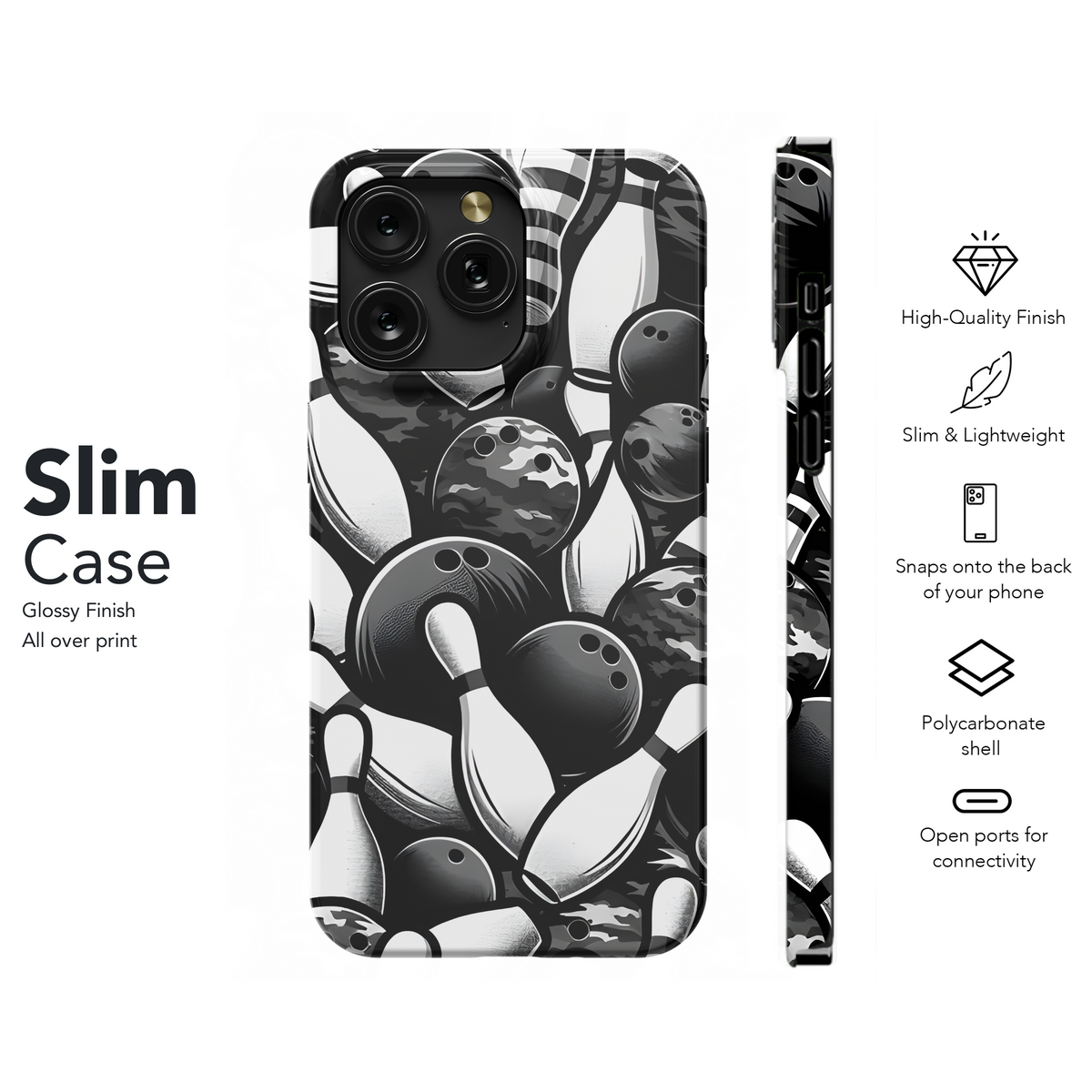 Bowling Balls and Pins Camouflage Phone Case iPhone Samsung Cover Pixel 3434 - Image 7