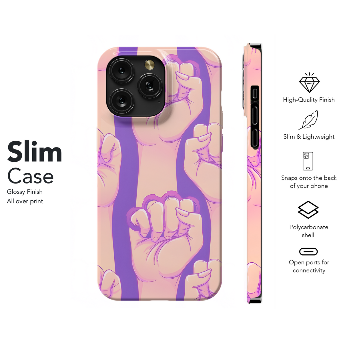 Brass Knuckles Fist Girl Power Phone Case iPhone Samsung Cover Pixel 3870 - Image 7