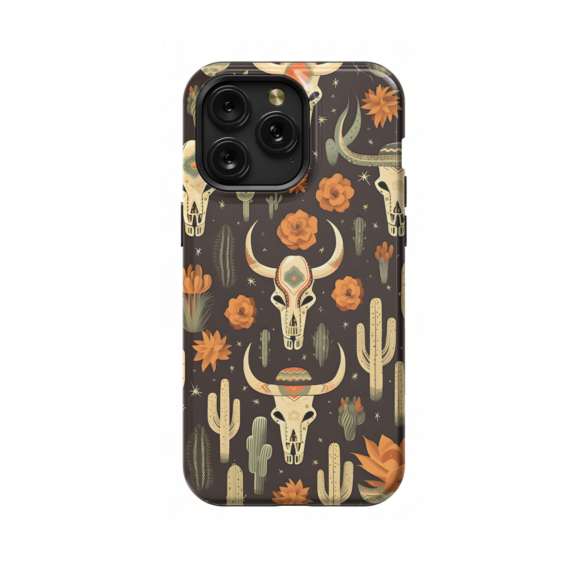 Buffalo Skull and Cactus Wild Western Phone Case iPhone Samsung Cover Pixel 1120 - Image 1