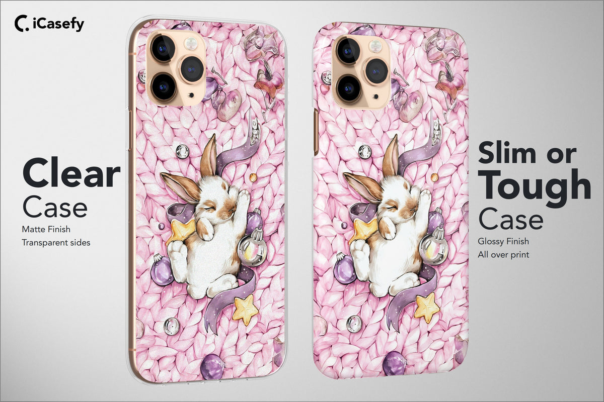 Bunny Easter Phone Case Happy Easter Floral Celebration Eggs Cover - Image 4