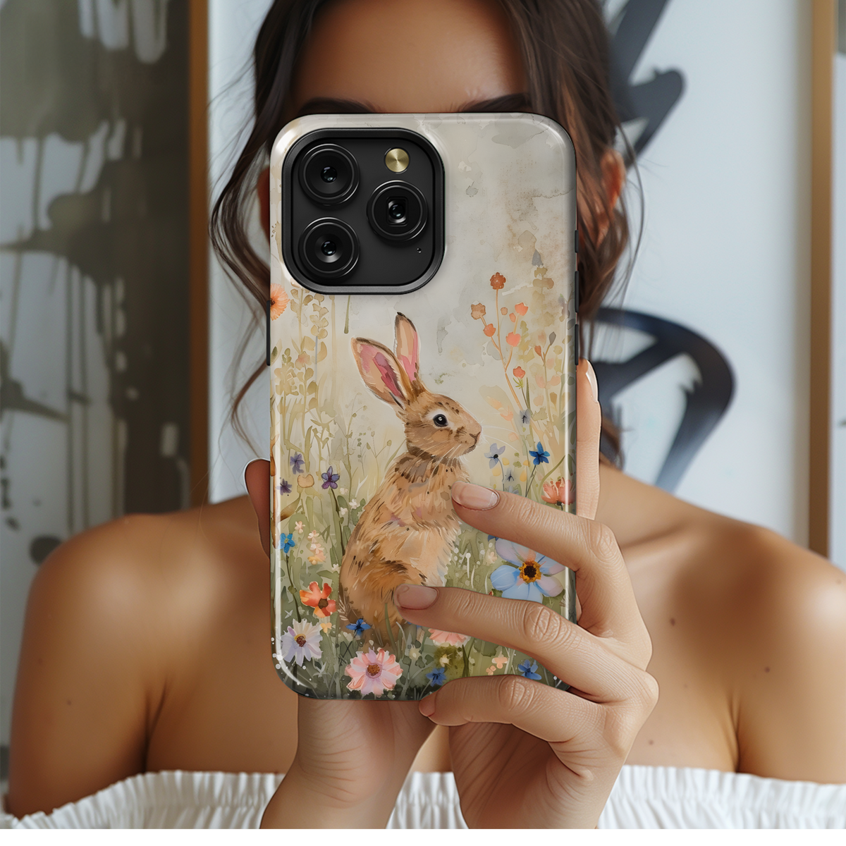 Bunny in Wildflowers
 Phone Case iPhone Samsung Cover Pixel 4208 - Image 2