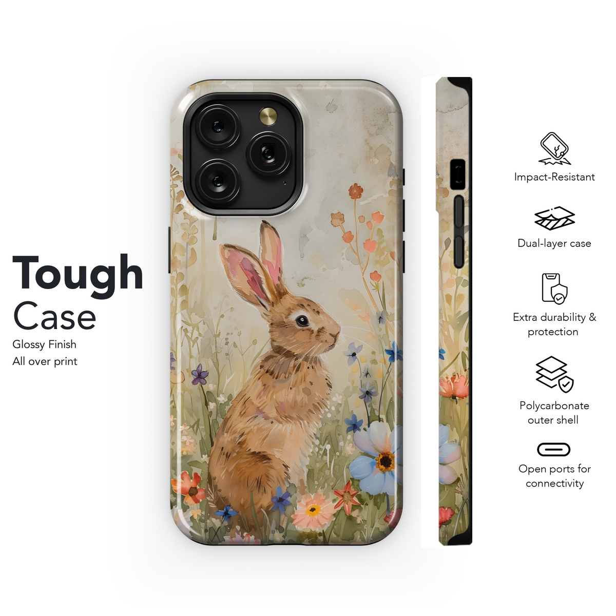 Bunny in Wildflowers
 Phone Case iPhone Samsung Cover Pixel 4208 - Image 6