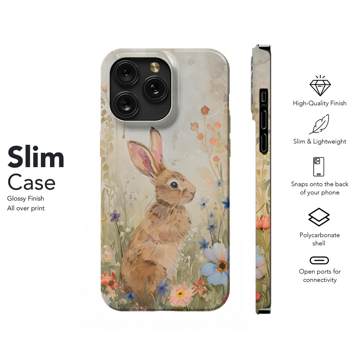 Bunny in Wildflowers
 Phone Case iPhone Samsung Cover Pixel 4208 - Image 7