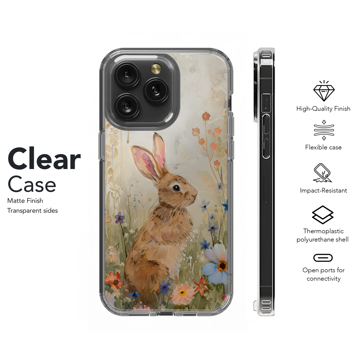 Bunny in Wildflowers
 Phone Case iPhone Samsung Cover Pixel 4208 - Image 8