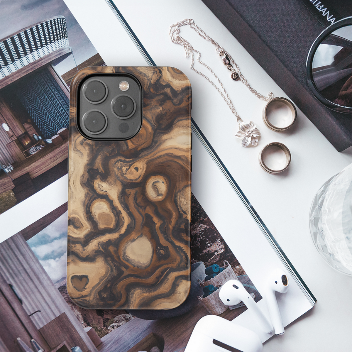 Burl Wood Grain Phone Case iPhone Samsung Cover Pixel 3600 - Image 3