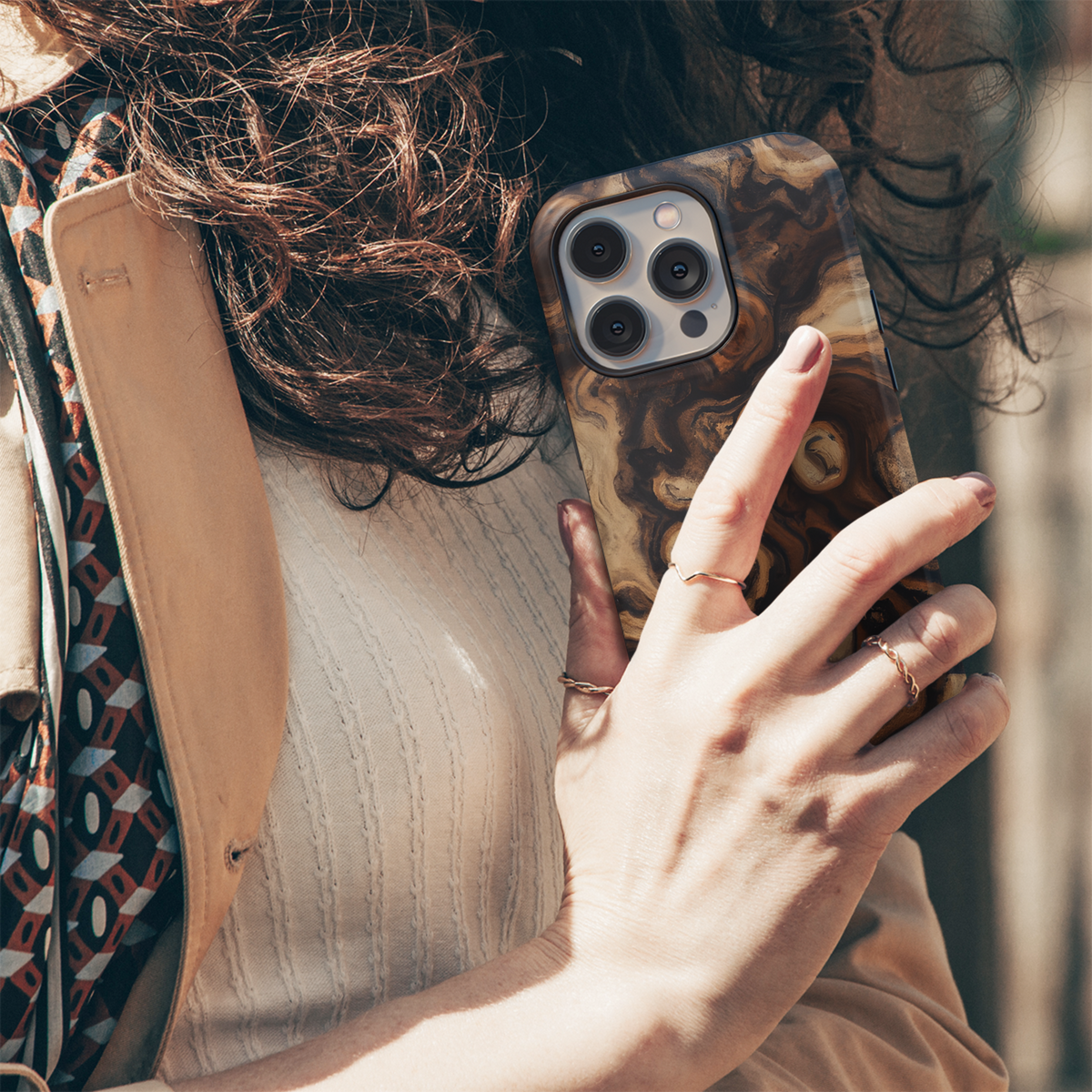 Burl Wood Grain Phone Case iPhone Samsung Cover Pixel 3600 - Image 5