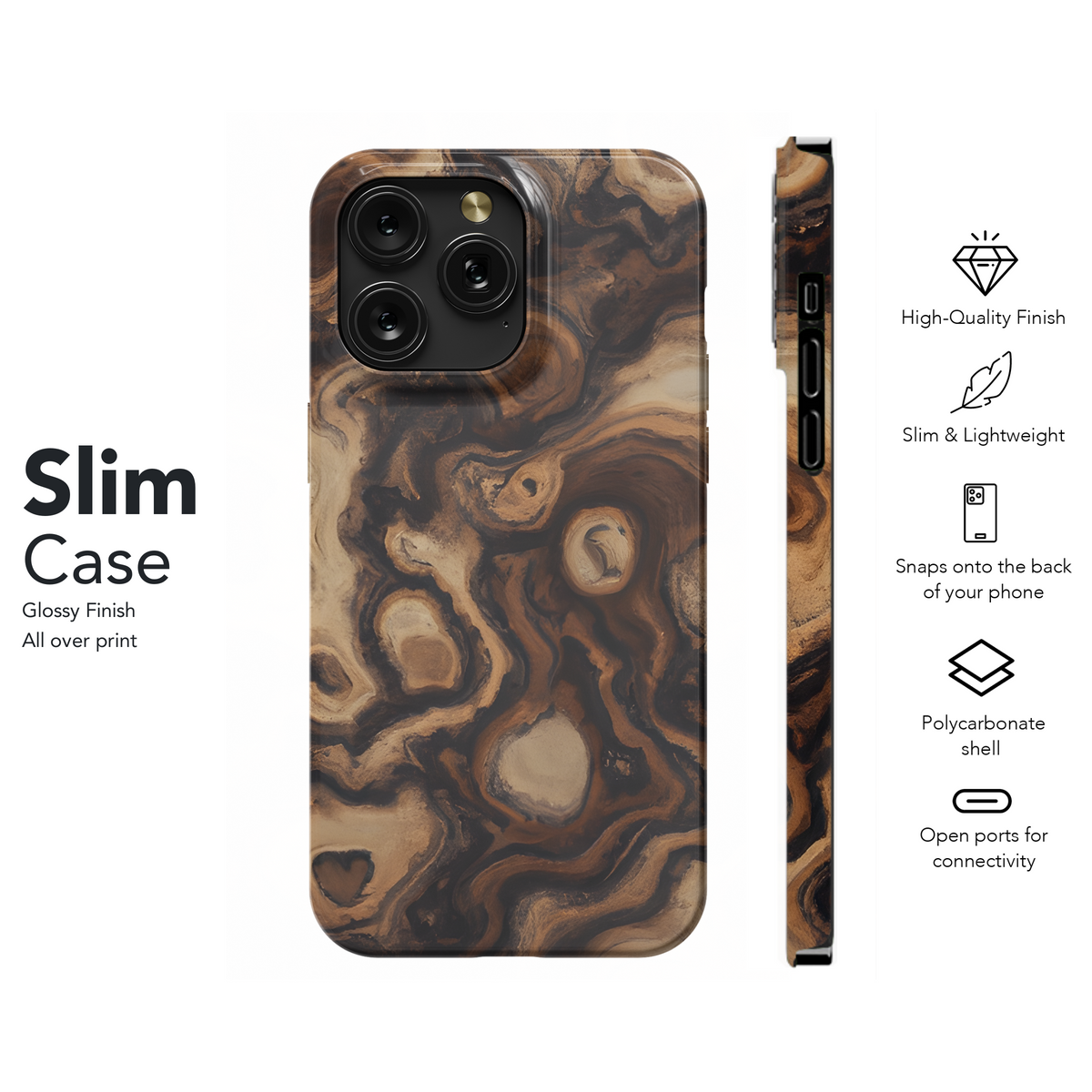 Burl Wood Grain Phone Case iPhone Samsung Cover Pixel 3600 - Image 7