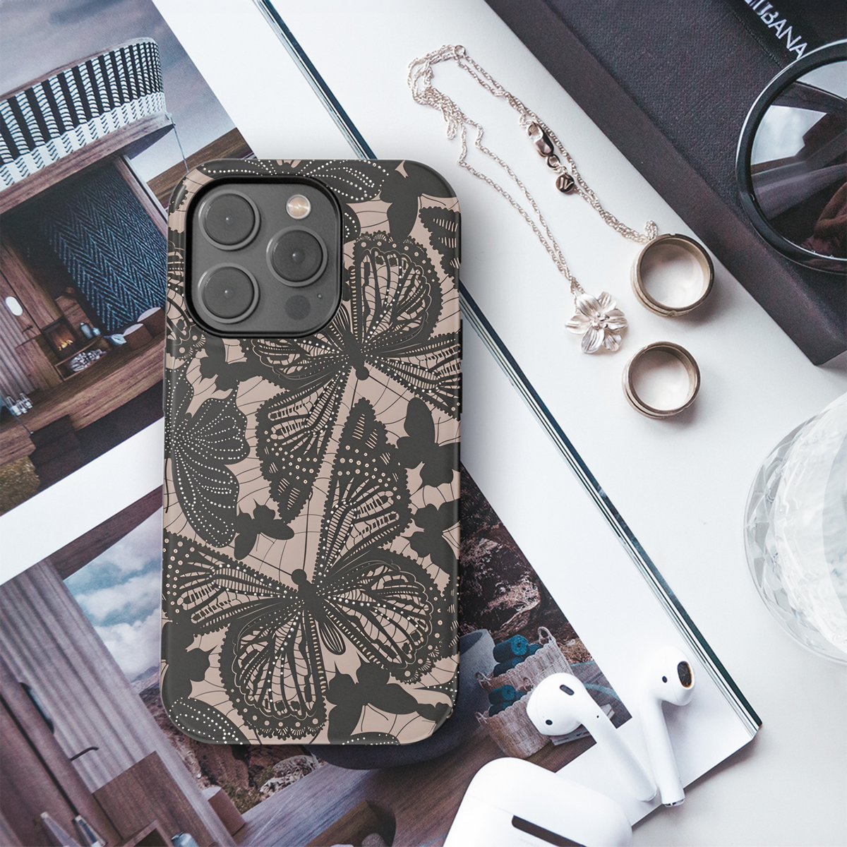 Butterfly Lace Phone Case iPhone Samsung Cover Pixel 3946 - Image 3