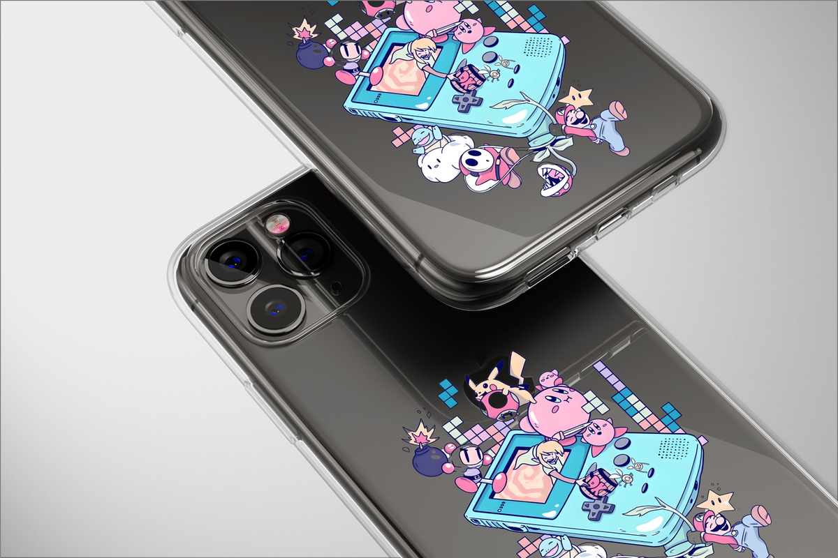 Clear Gaming Room Wall Art Phone Case, Kawaii Gamer Gift, 90s Anime Art, Gamer Aesthetic, Cozy Lofi Art, Gamer Christmas Gift, Retro Gamer, Pink Pastel Art - Image 4