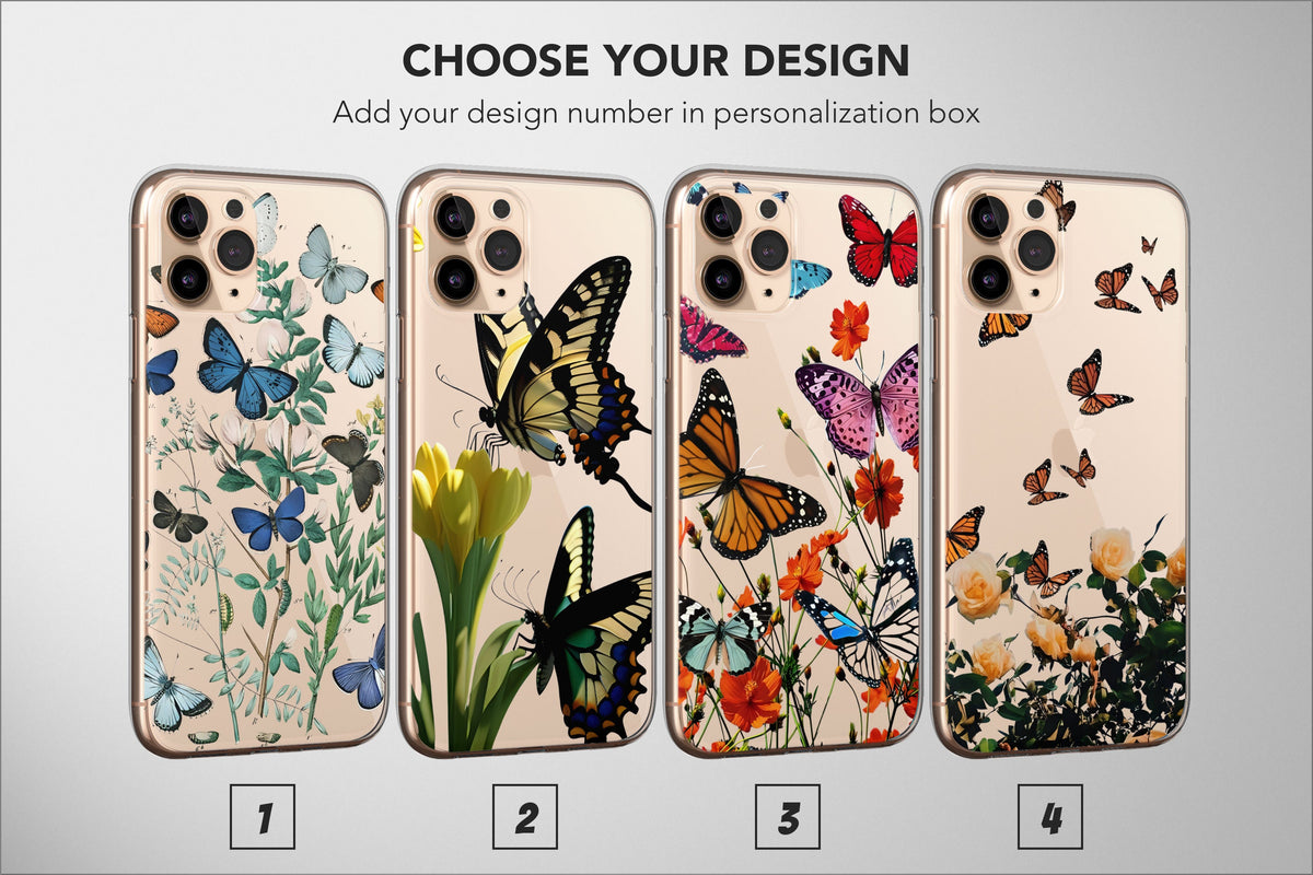 Butterfly Phone Case Clear Cover Aesthetic Spring - Image 1