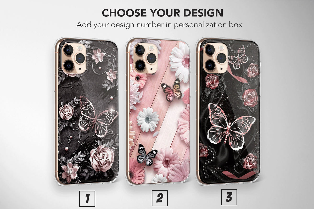 Butterfly Phone Case Cute Aesthetic Retro Floral Cover - Image 1