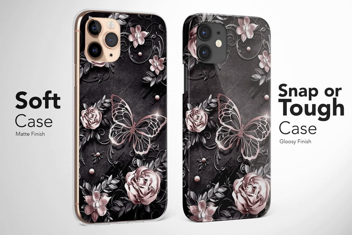 Butterfly Phone Case Cute Aesthetic Retro Floral Cover - Image 2