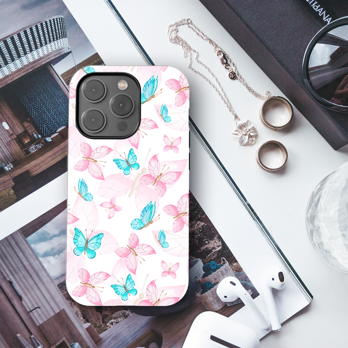 Butterfly Watercolor Phone Case iPhone Samsung Cover Pixel 3957 - Image 3