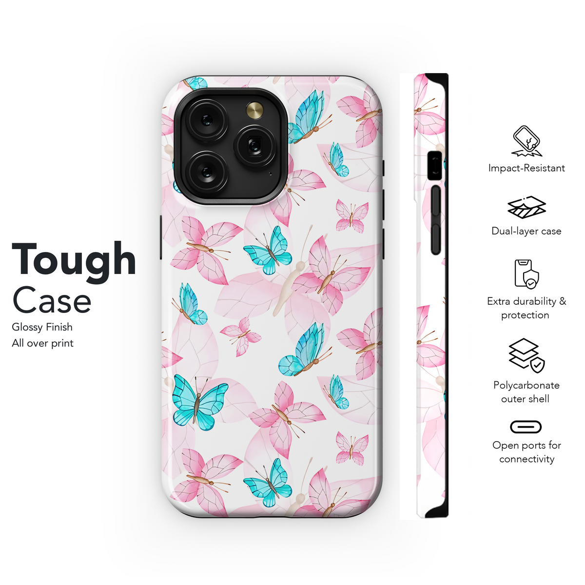 Butterfly Watercolor Phone Case iPhone Samsung Cover Pixel 3957 - Image 6