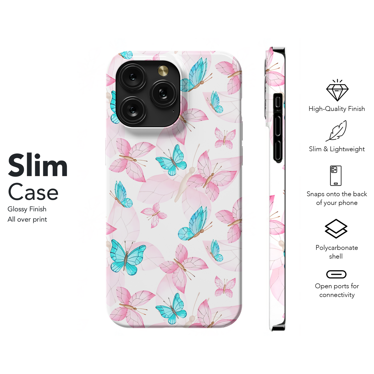 Butterfly Watercolor Phone Case iPhone Samsung Cover Pixel 3957 - Image 7