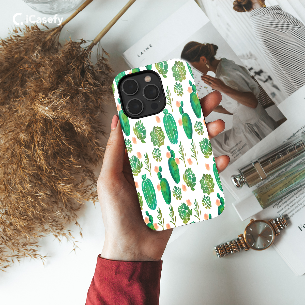 Cactus pattern Phone Case iPhone Samsung Cover Pixel 1160 - Image 2