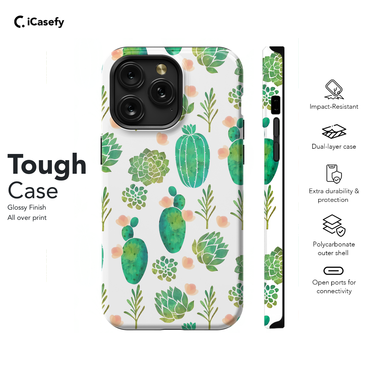 Cactus pattern Phone Case iPhone Samsung Cover Pixel 1160 - Image 5