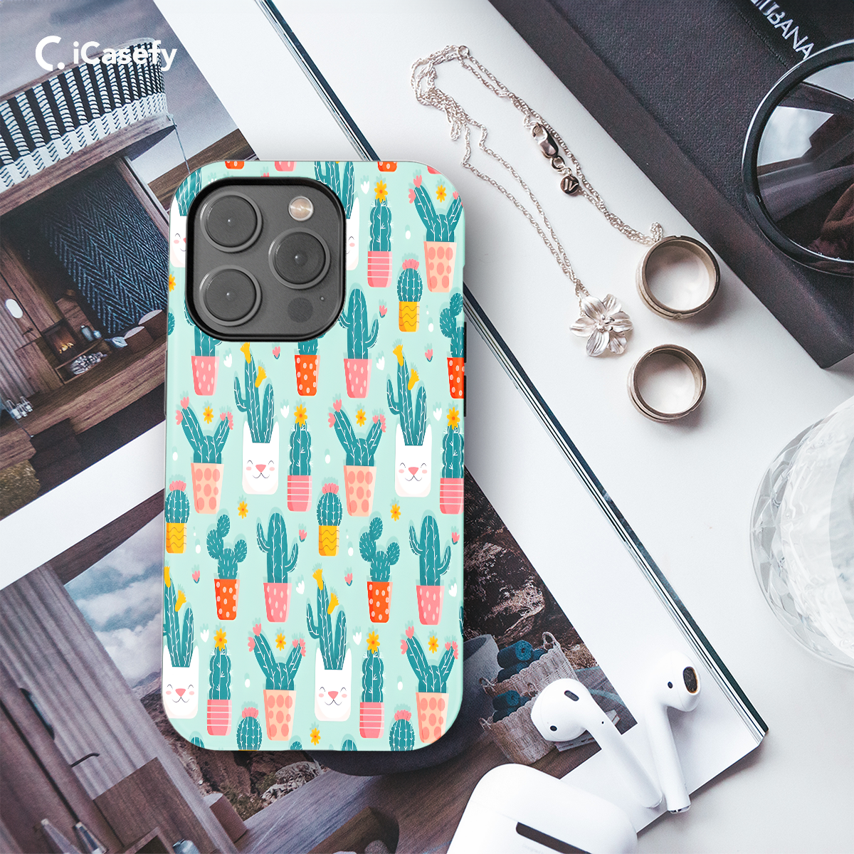 Cactus pattern Phone Case iPhone Samsung Cover Pixel 1161 - Image 3