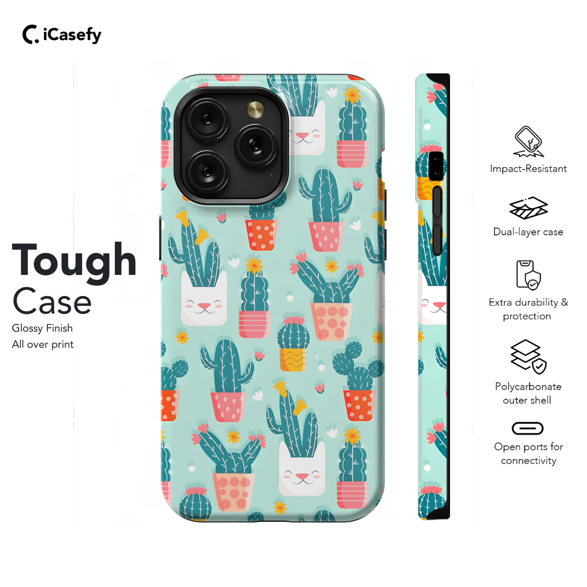 Cactus pattern Phone Case iPhone Samsung Cover Pixel 1161 - Image 5