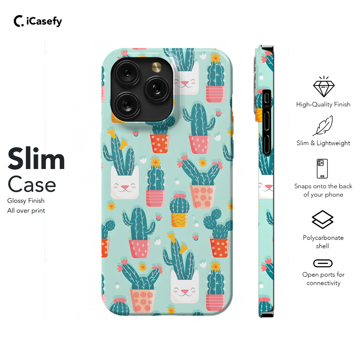 Cactus pattern Phone Case iPhone Samsung Cover Pixel 1161 - Image 6