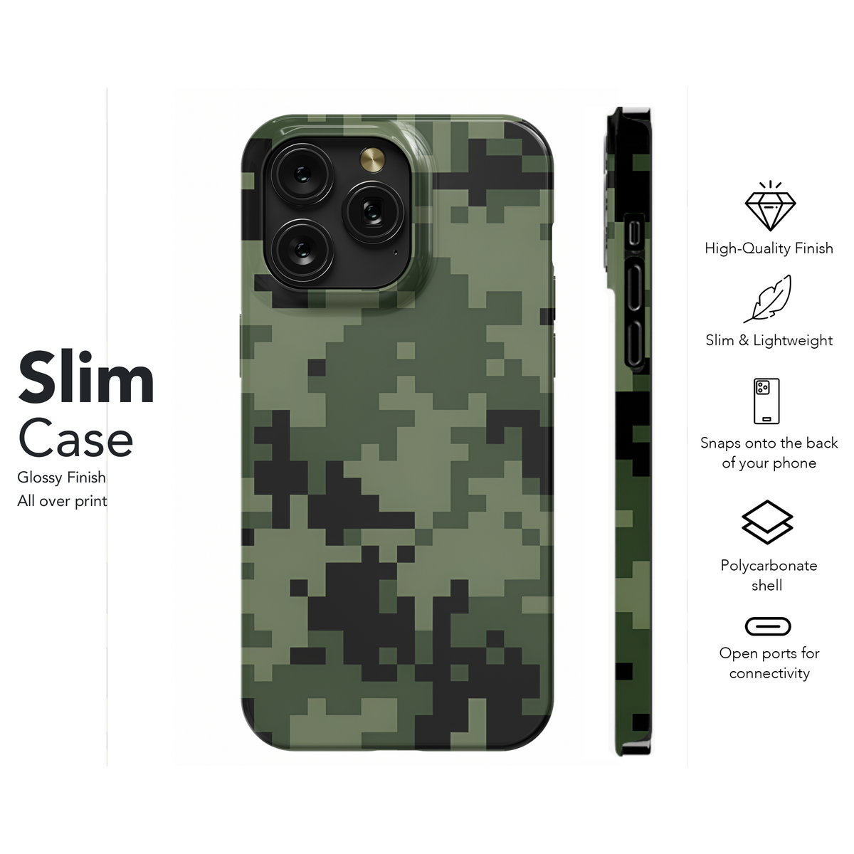 Camouflage Pattern Tiles Woodland Phone Case iPhone Samsung Cover Pixel 2205 - Image 7