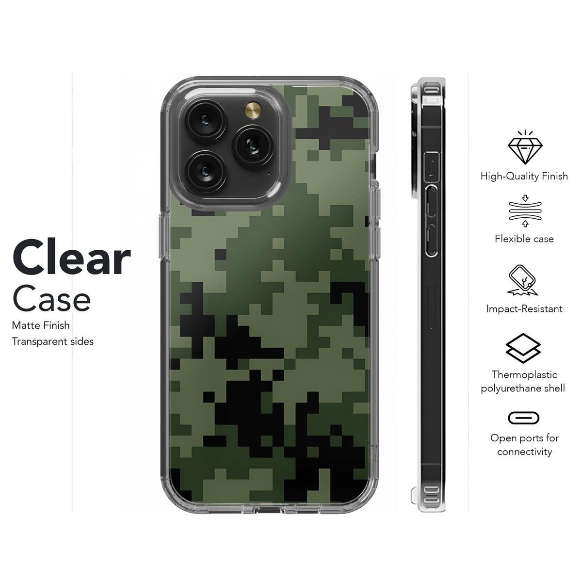 Camouflage Pattern Tiles Woodland Phone Case iPhone Samsung Cover Pixel 2205 - Image 8