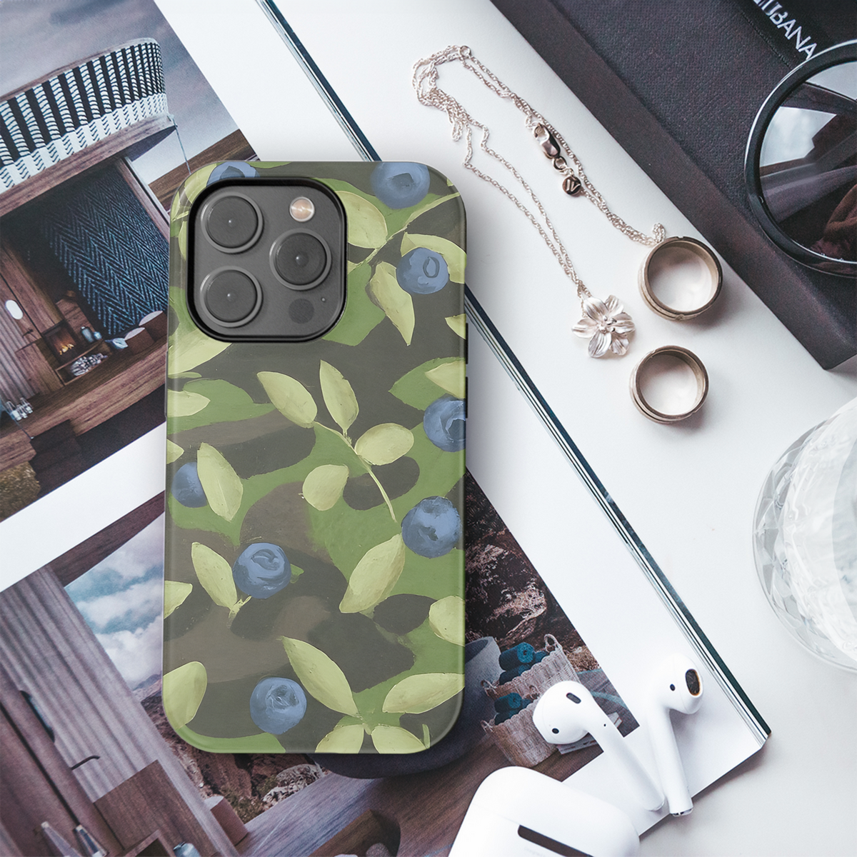 Camouflage Print with Huckleberries Phone Case iPhone Samsung Cover Pixel 3549 - Image 3