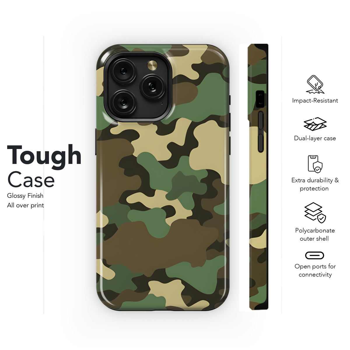 Camouflage Texture Pattern Phone Case iPhone Samsung Cover Pixel 2198 - Image 6