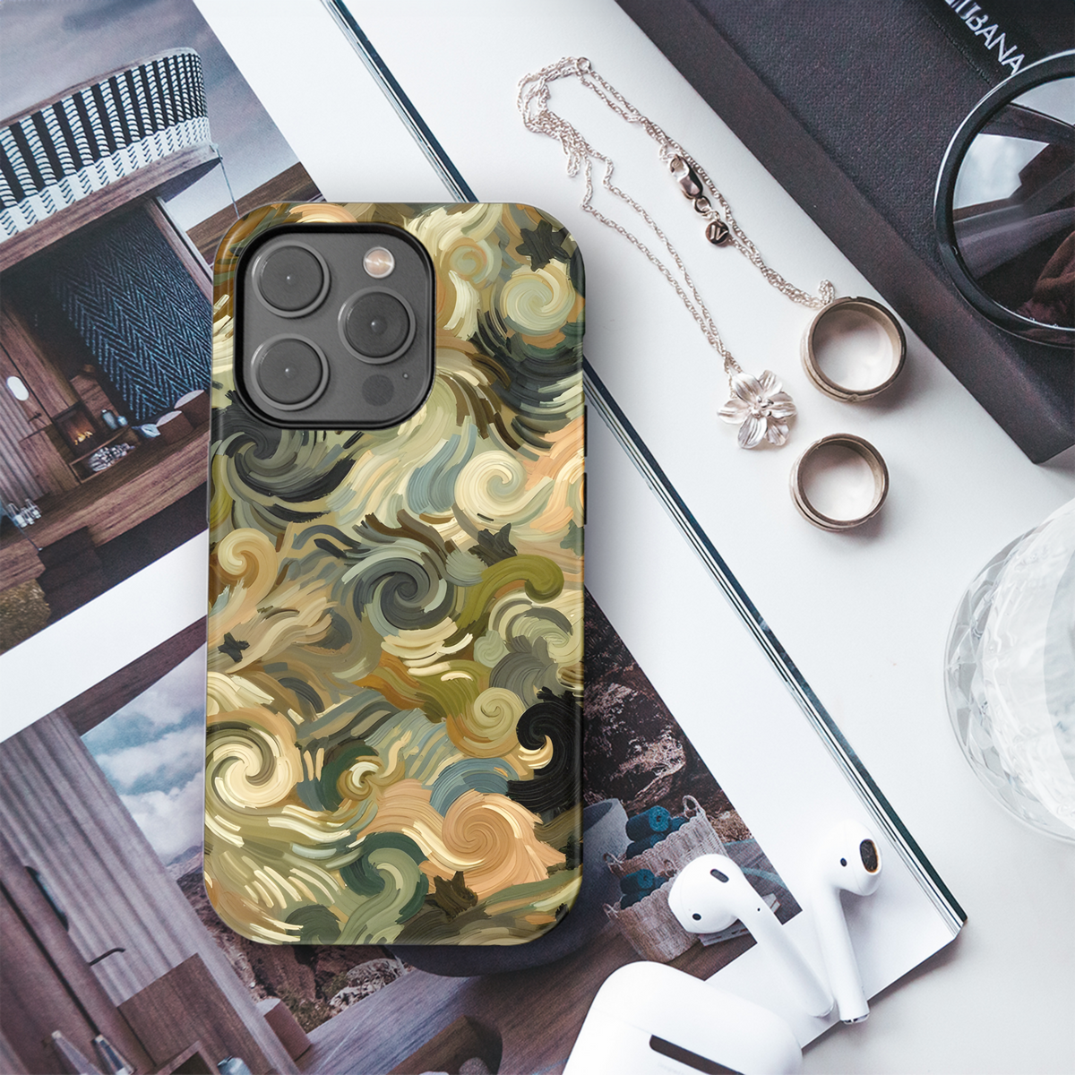 Camouflage Van Gogh Phone Case iPhone Samsung Cover Pixel 3568 - Image 3