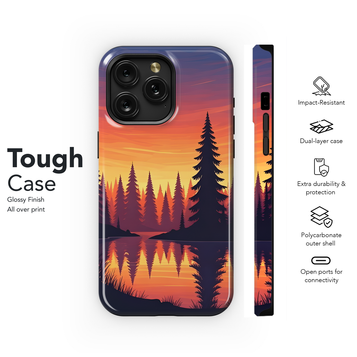 Canadian Sunset Pinecone Phone Case iPhone Samsung Cover Pixel 3510 - Image 6