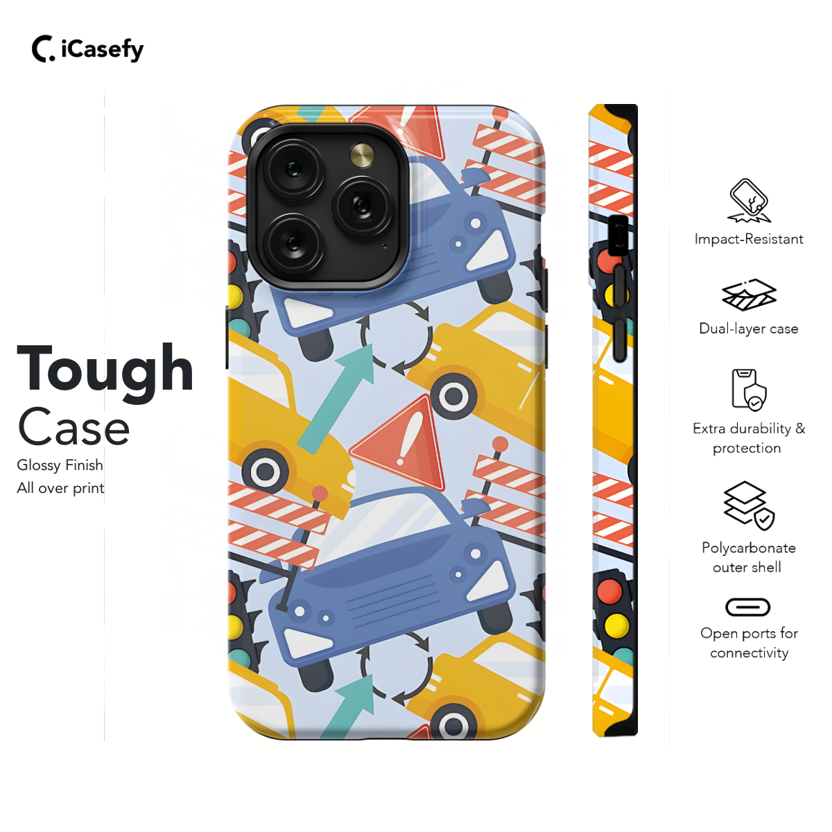 Car Toys Cars Seamless Pattern Cartoon Phone Case iPhone Samsung Cover Pixel 1124 - Image 5