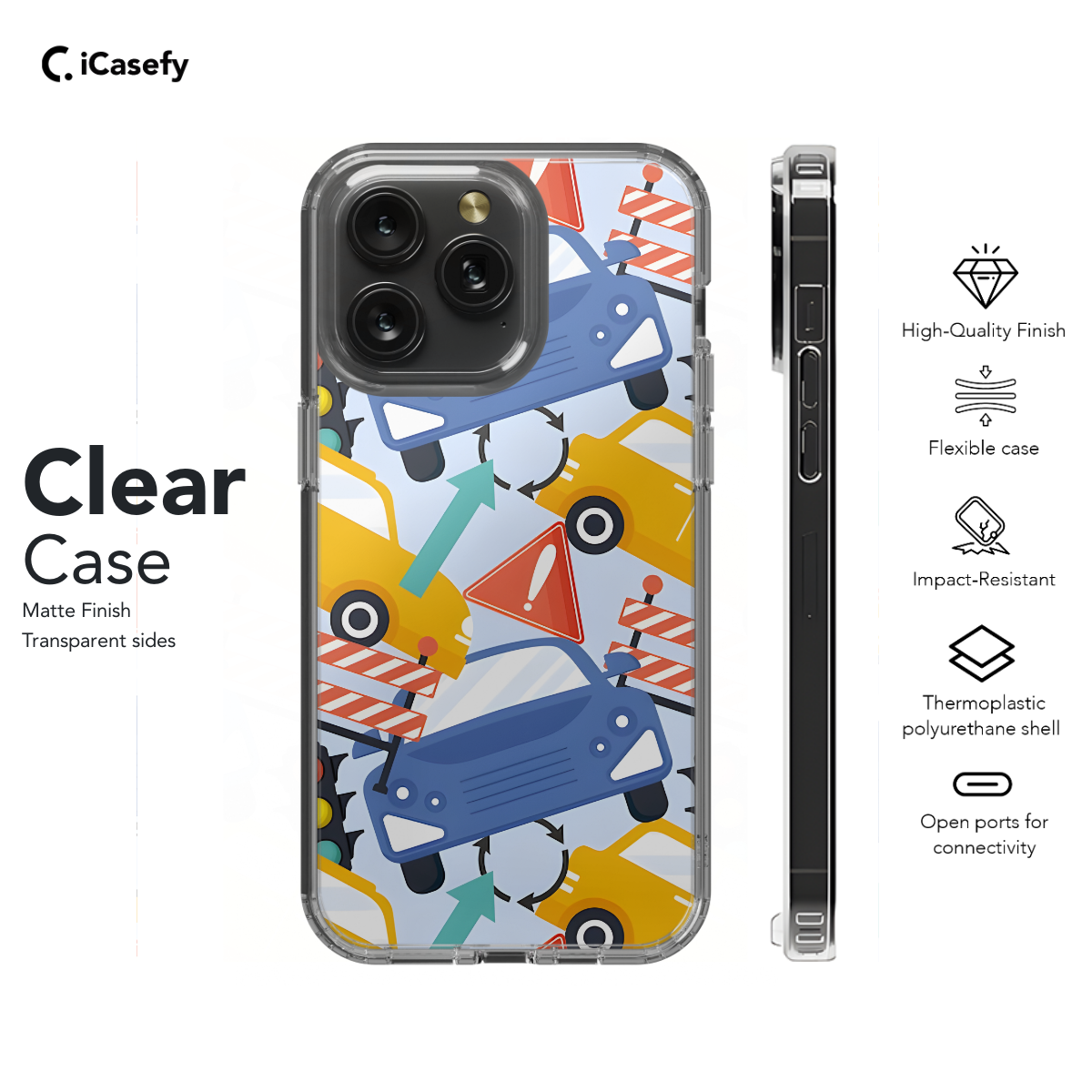 Car Toys Cars Seamless Pattern Cartoon Phone Case iPhone Samsung Cover Pixel 1124 - Image 7