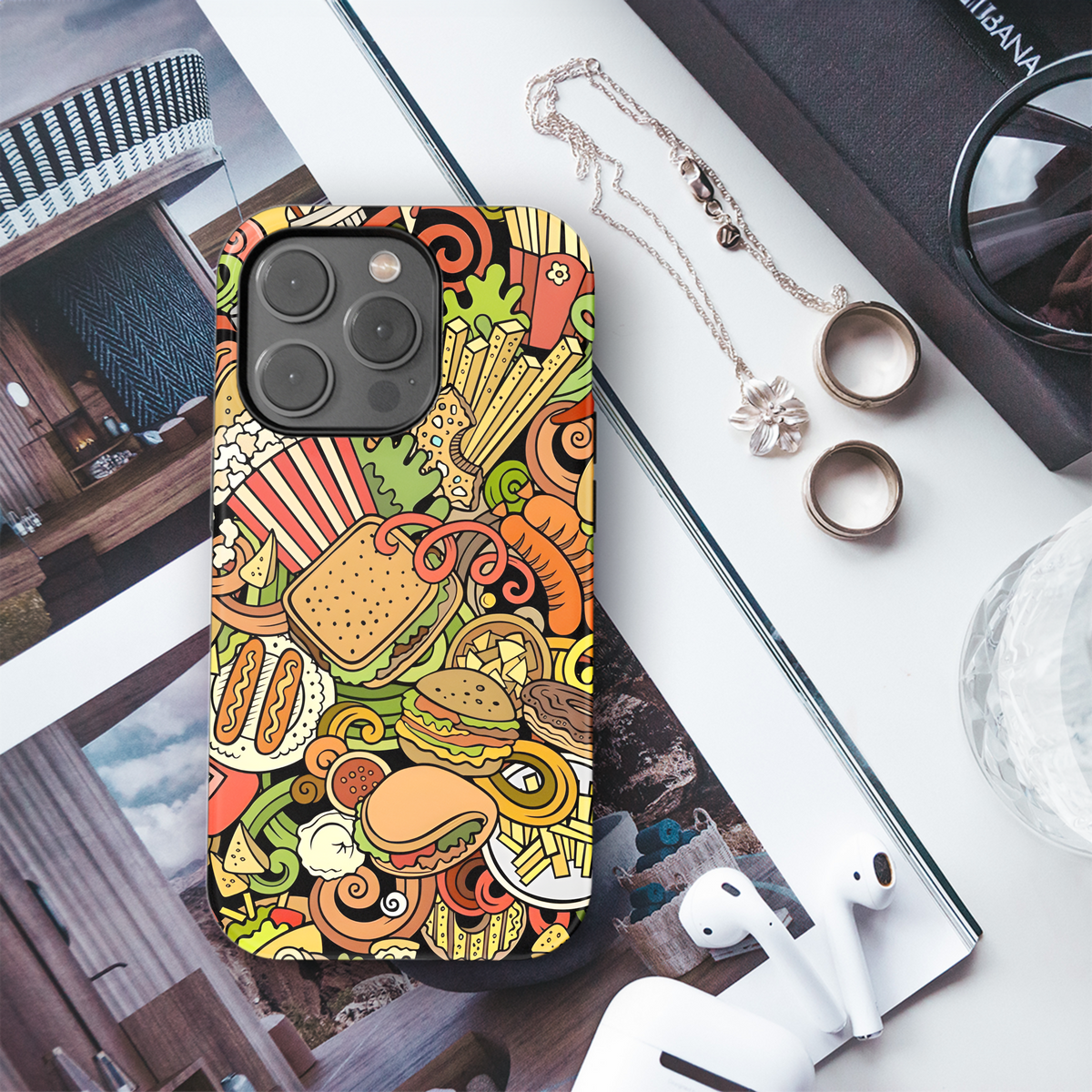 Cartoon Fastfood Doodle Phone Case iPhone Samsung Cover Pixel 2828 - Image 3