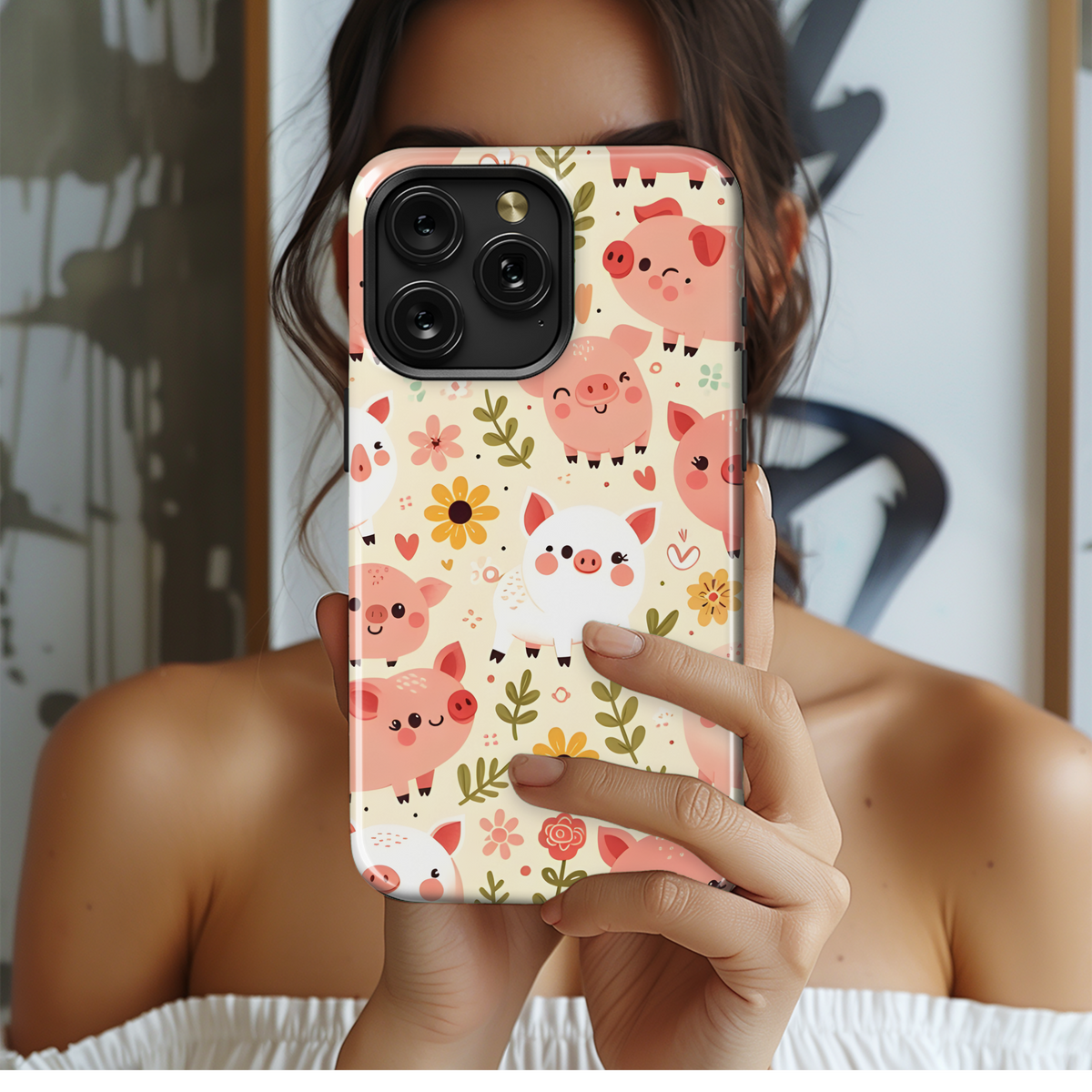 Cartoon Pig Phone Case iPhone Samsung Cover Pixel 3436 - Image 2