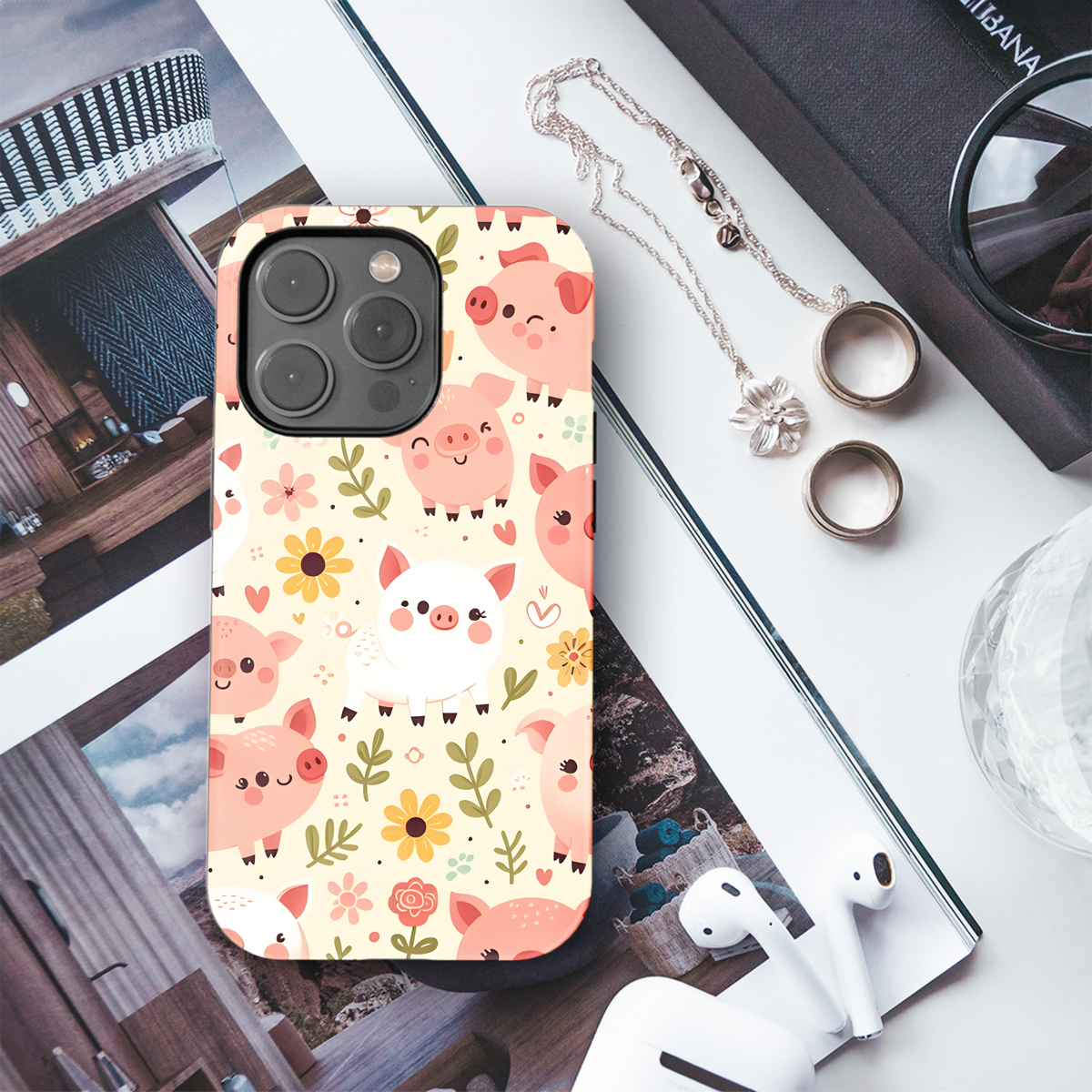 Cartoon Pig Phone Case iPhone Samsung Cover Pixel 3436 - Image 3