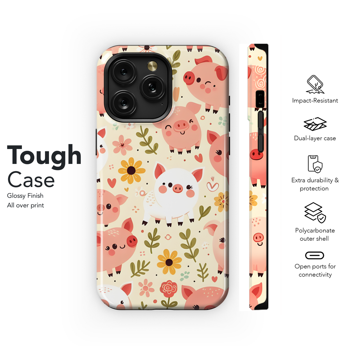 Cartoon Pig Phone Case iPhone Samsung Cover Pixel 3436 - Image 6