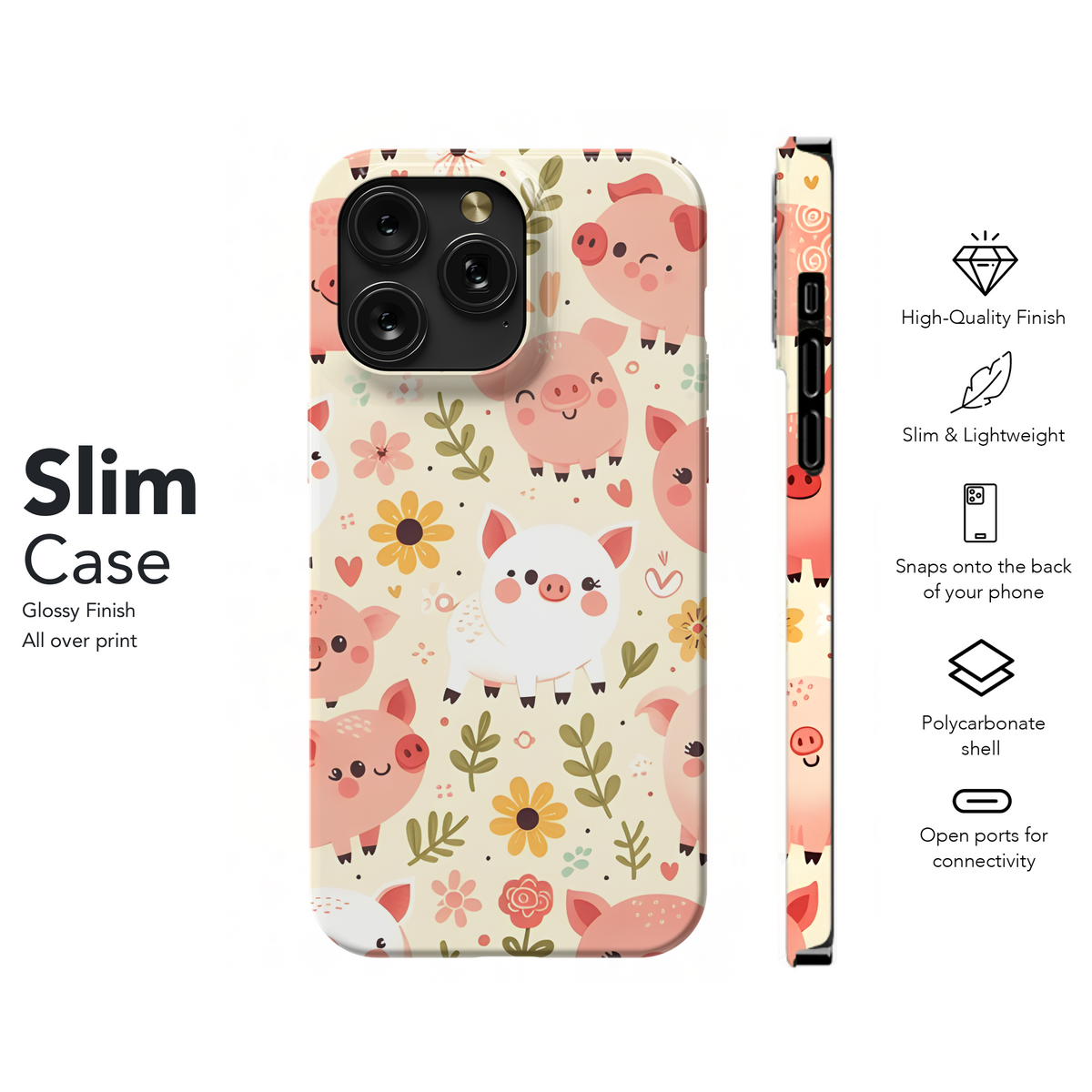 Cartoon Pig Phone Case iPhone Samsung Cover Pixel 3436 - Image 7