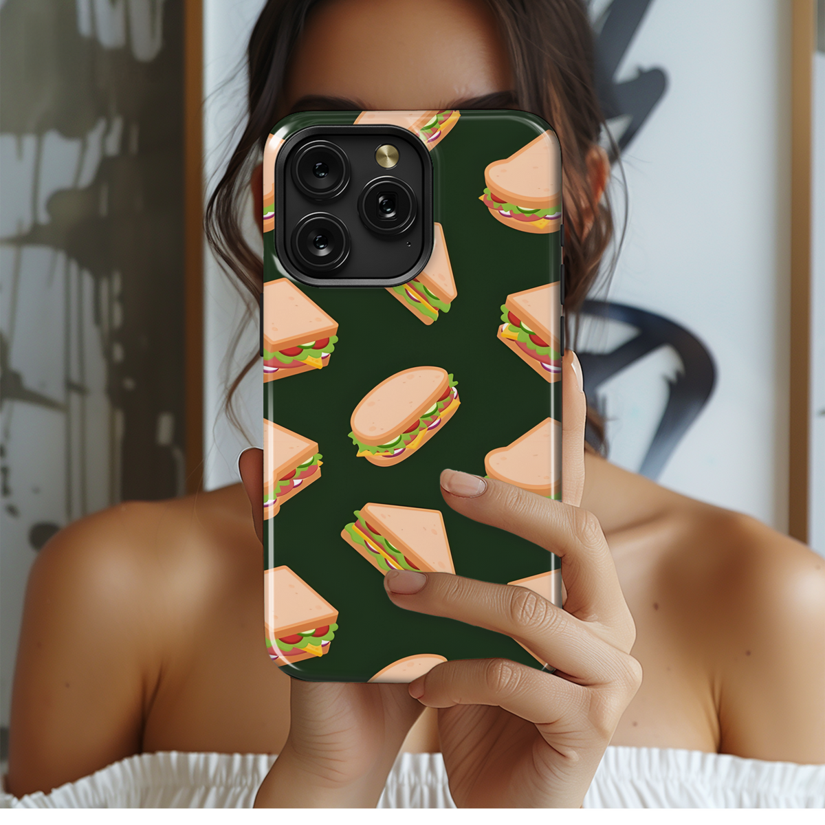 Cartoon Sandwich Phone Case iPhone Samsung Cover Pixel 3224 - Image 2