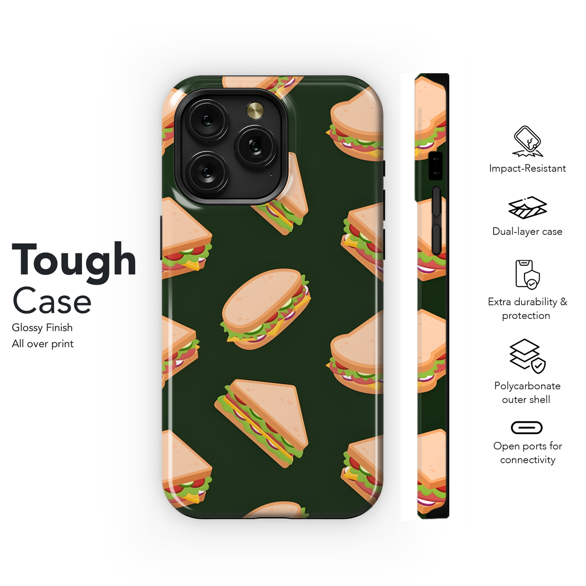 Cartoon Sandwich Phone Case iPhone Samsung Cover Pixel 3224 - Image 6