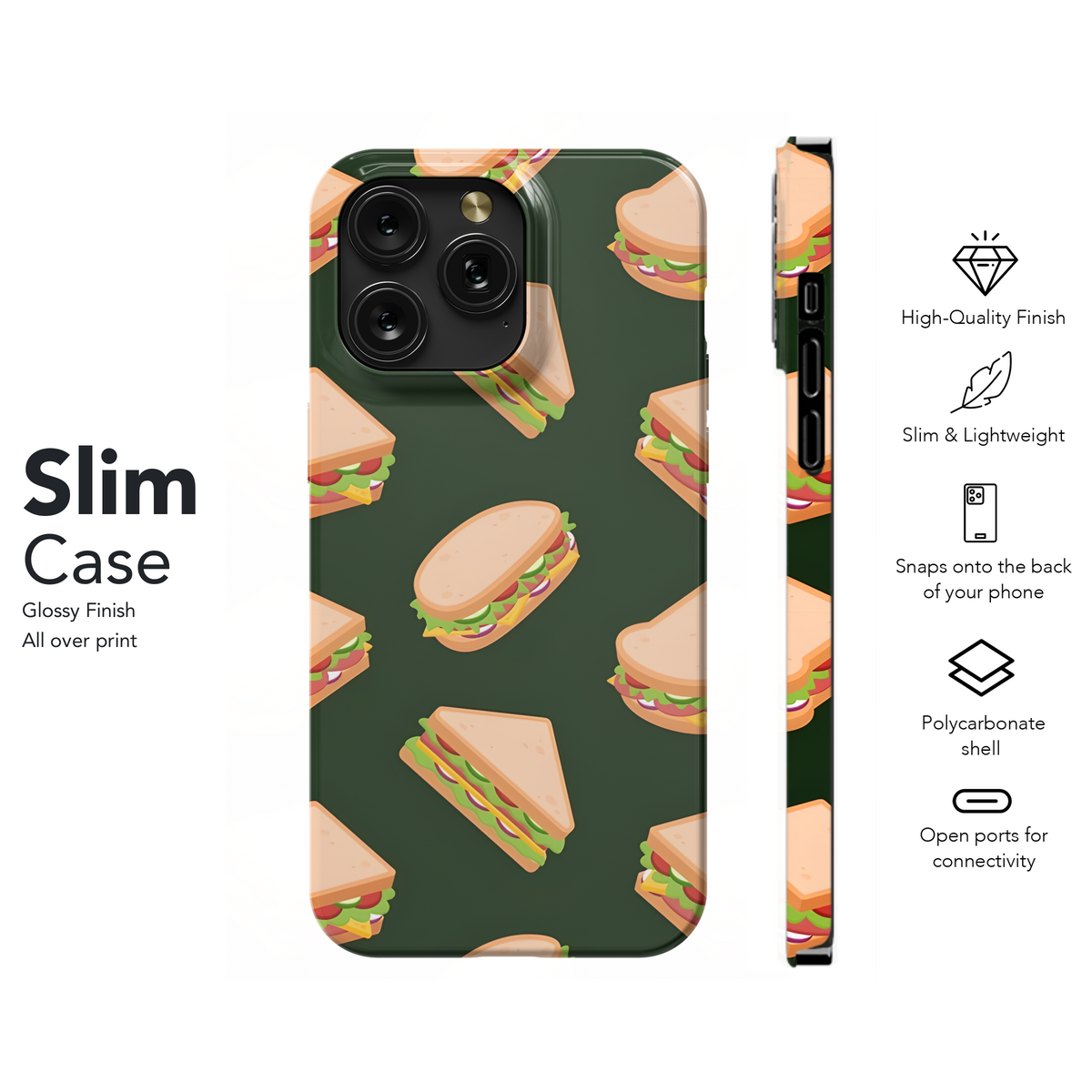 Cartoon Sandwich Phone Case iPhone Samsung Cover Pixel 3224 - Image 7