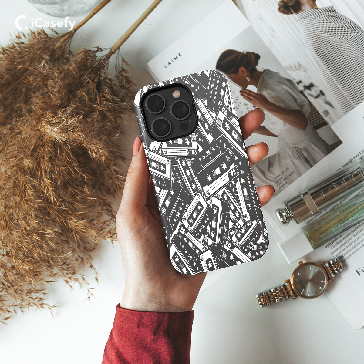 Cassette Tape Seamless Phone Case iPhone Samsung Cover Pixel 1180 - Image 2