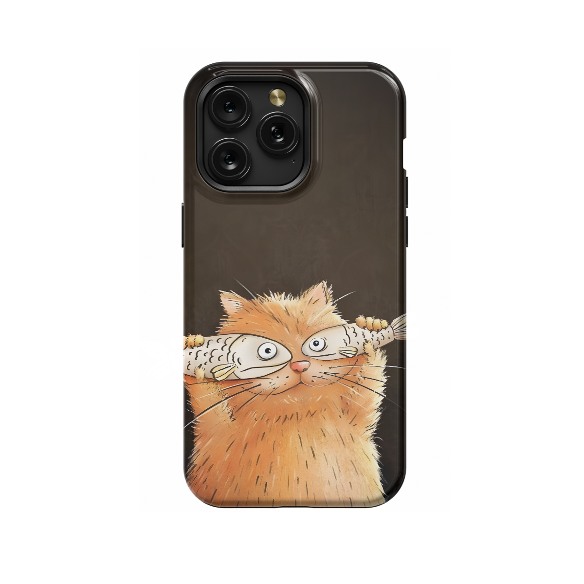 Cat and fish Phone Case iPhone Samsung Pixel & More 498 - Image 1