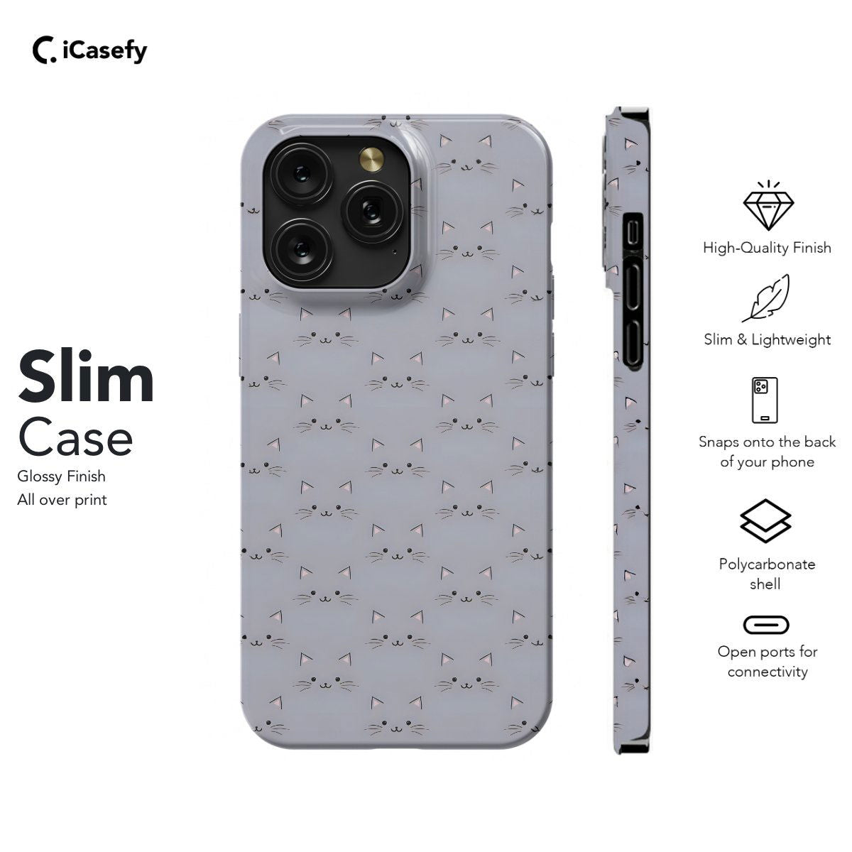 Cat Minimalist Face Phone Case iPhone Samsung Pixel & More - Image 6