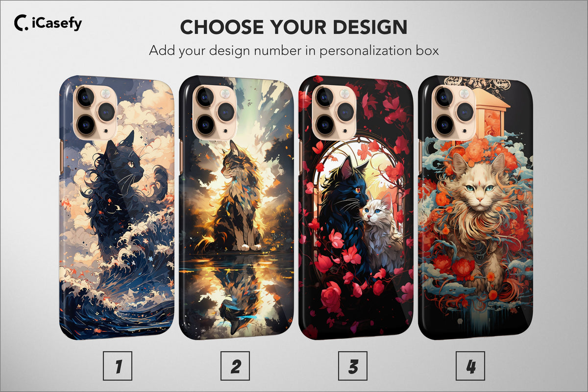 Cat Phone Case Floral Sky Mon Animal Watercolor Cover - Image 1