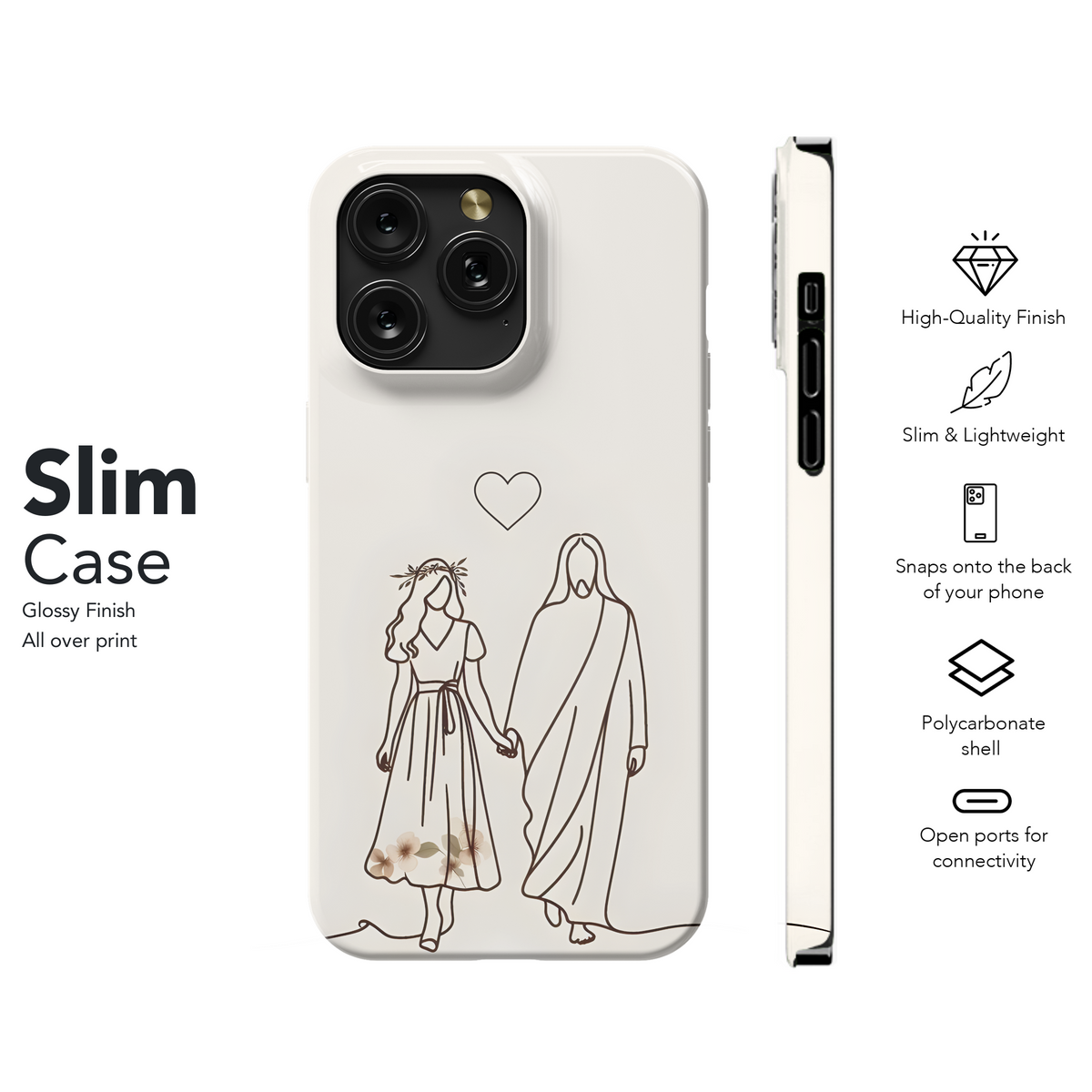 Catholic Christian Jesus Girl Minimalist Line Art Phone Case iPhone Samsung Cover Pixel 2009 - Image 7