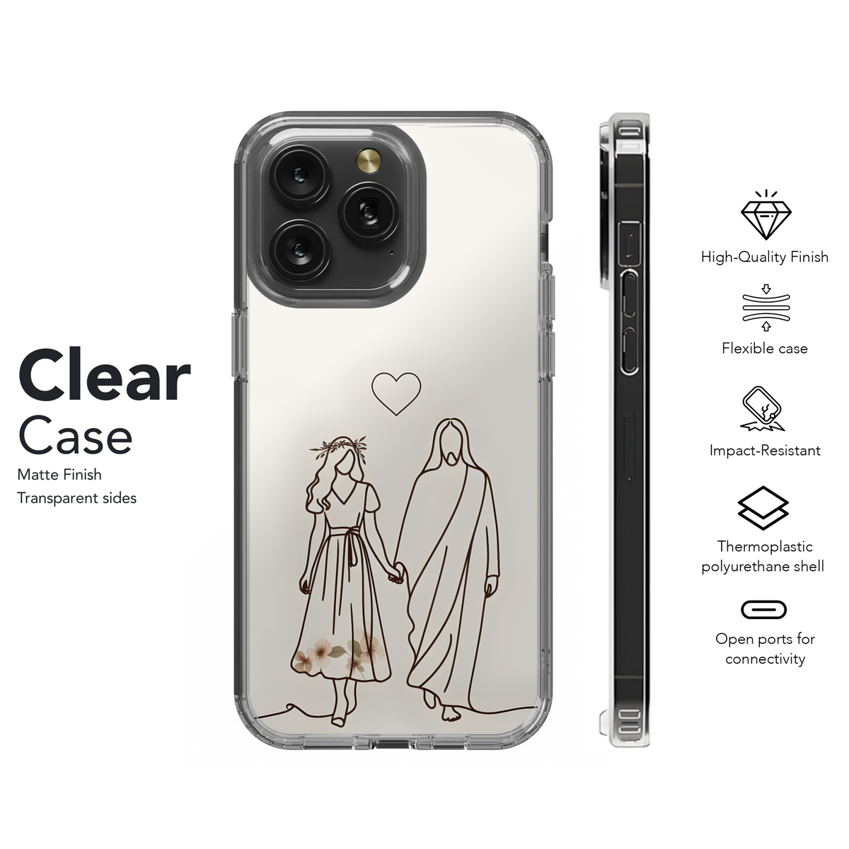 Catholic Christian Jesus Girl Minimalist Line Art Phone Case iPhone Samsung Cover Pixel 2009 - Image 8