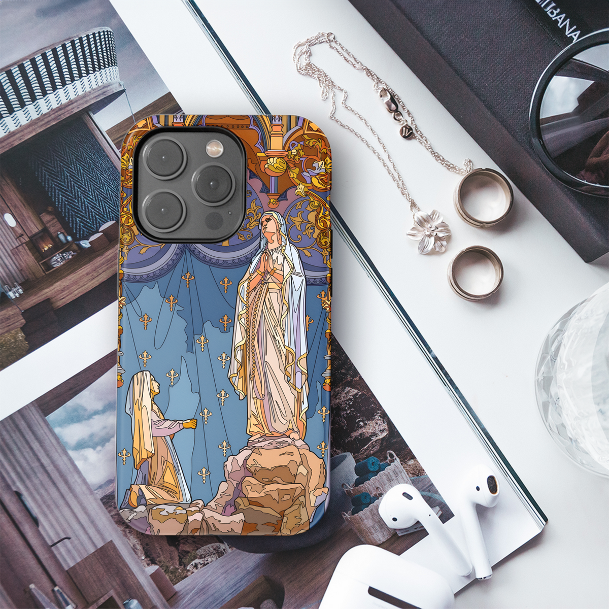 Catholic Christian Mosaic Phone Case iPhone Samsung Cover Pixel 2019 - Image 3